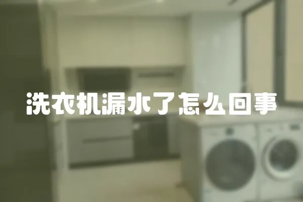 洗衣機漏水了怎么回事