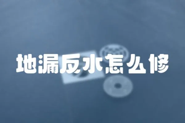 地漏反水怎么修