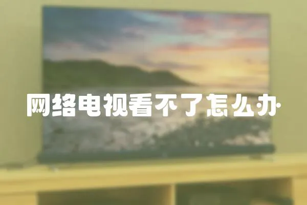 網絡電視看不了怎么辦