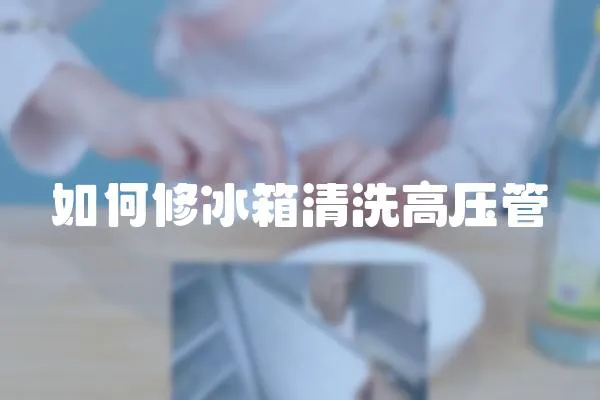 如何修冰箱清洗高壓管