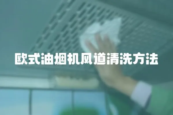 歐式油煙機風(fēng)道清洗方法