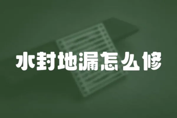 水封地漏怎么修
