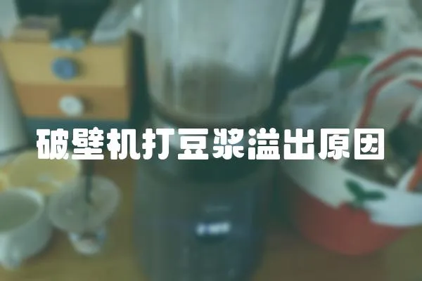 破壁機打豆漿溢出原因