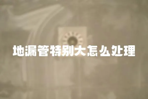 地漏管特別大怎么處理