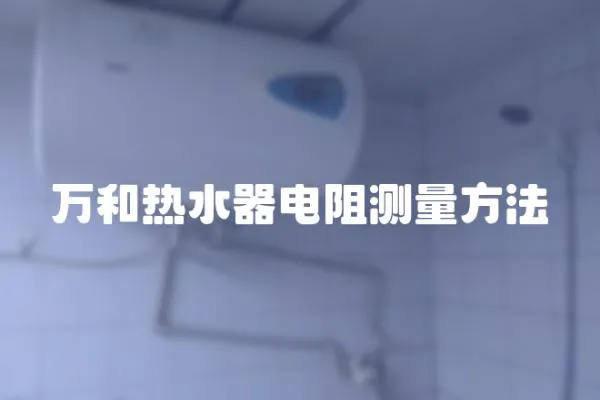 萬和熱水器電阻測量方法