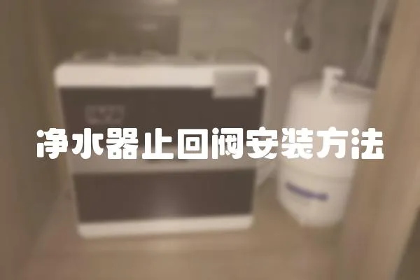 凈水器止回閥安裝方法