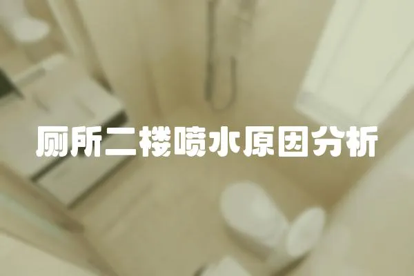 廁所二樓噴水原因分析