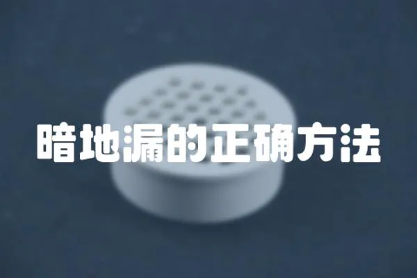 暗地漏的正確方法
