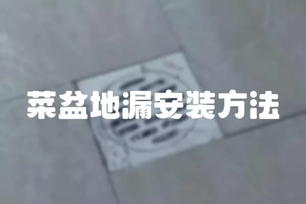 菜盆地漏安裝方法