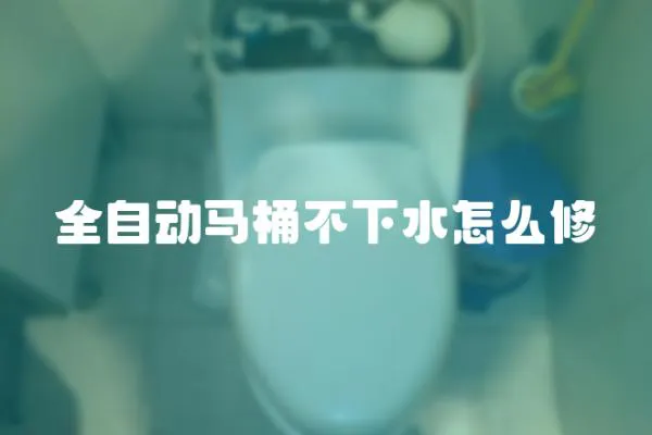 全自動馬桶不下水怎么修