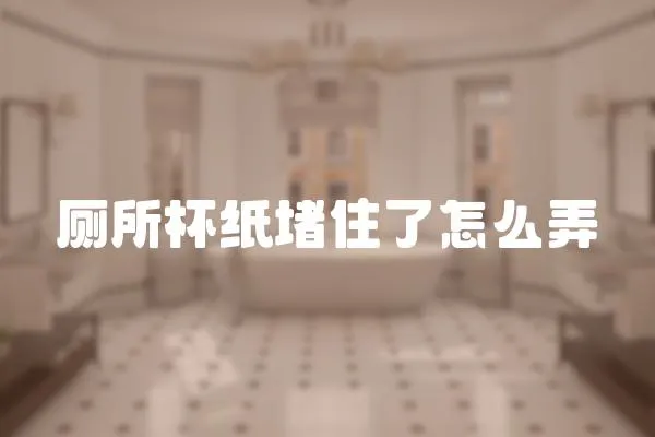 廁所杯紙堵住了怎么弄