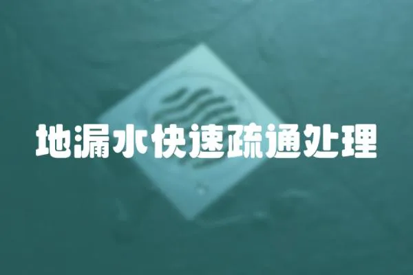 地漏水快速疏通處理