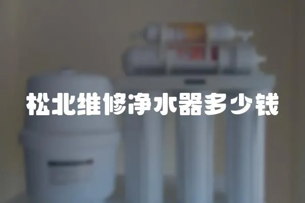 松北維修凈水器多少錢