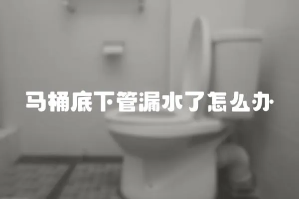 馬桶底下管漏水了怎么辦