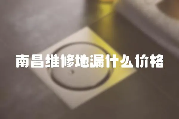 南昌維修地漏什么價格