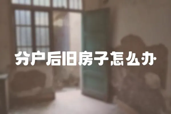 分戶后舊房子怎么辦