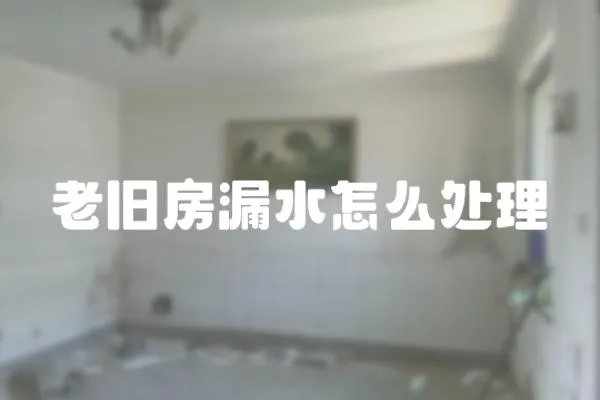老舊房漏水怎么處理