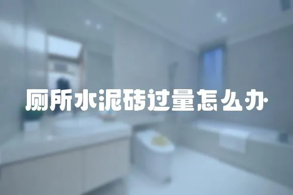 廁所水泥磚過量怎么辦