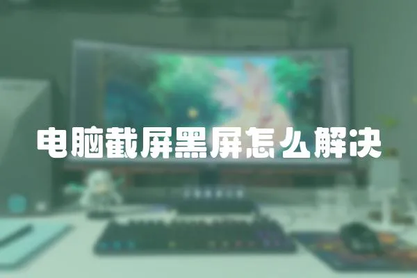 電腦截屏黑屏怎么解決