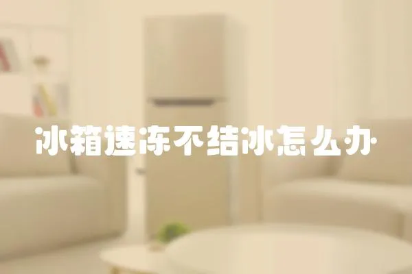 冰箱速凍不結冰怎么辦