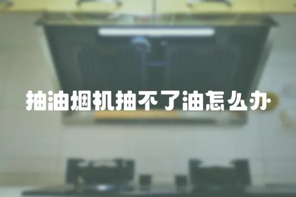 抽油煙機抽不了油怎么辦