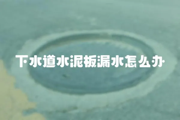 下水道水泥板漏水怎么办