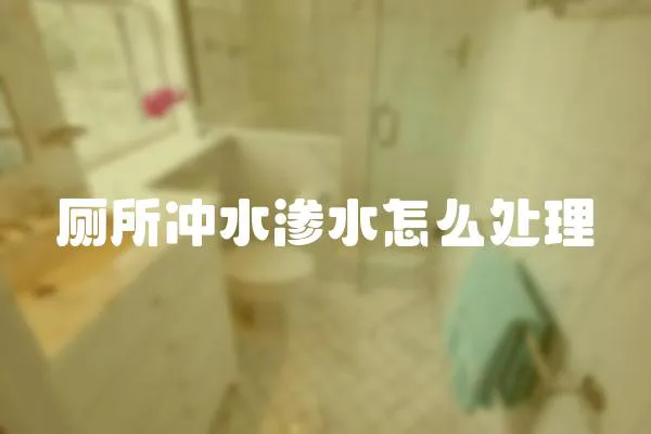 廁所沖水滲水怎么處理