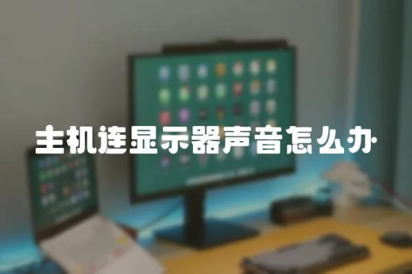 主機連顯示器聲音怎么辦