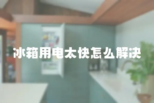 冰箱用電太快怎么解決