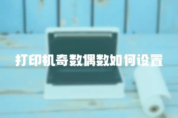 打印機(jī)奇數(shù)偶數(shù)如何設(shè)置