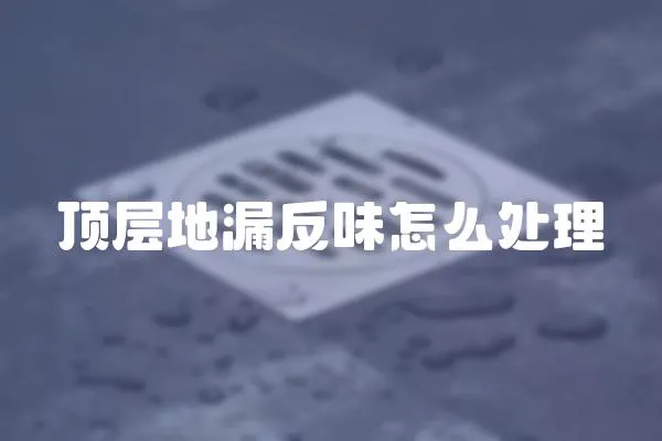 頂層地漏反味怎么處理