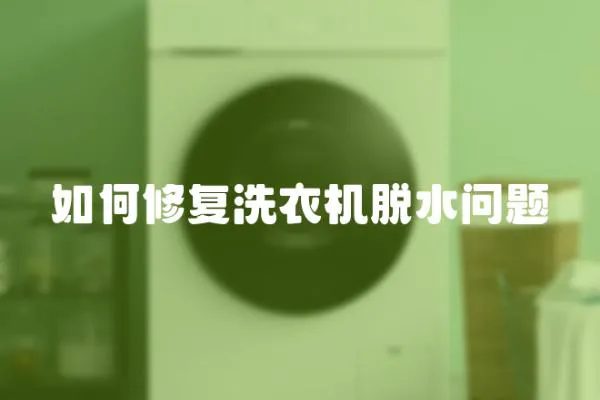 如何修復洗衣機脫水問題