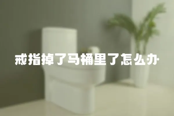 戒指掉了馬桶里了怎么辦