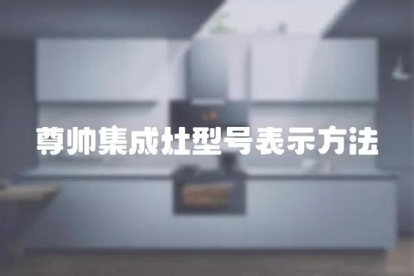 尊帥集成灶型號(hào)表示方法