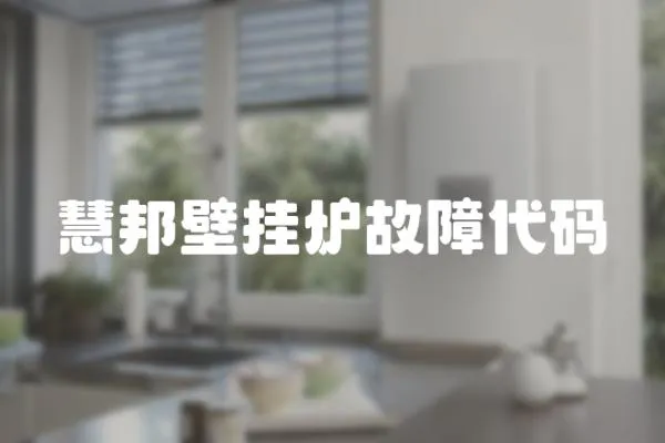 慧邦壁掛爐故障代碼