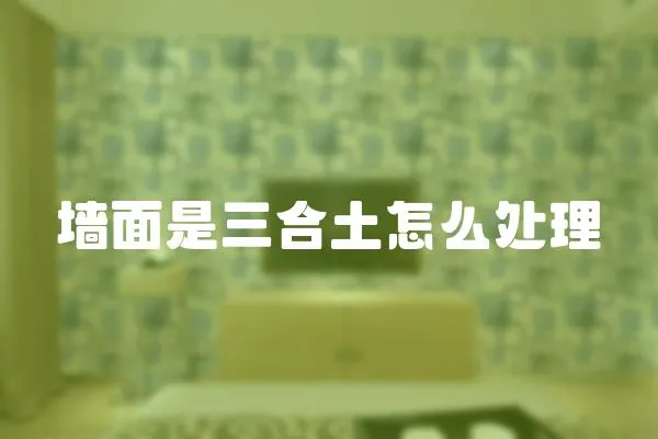 墻面是三合土怎么處理