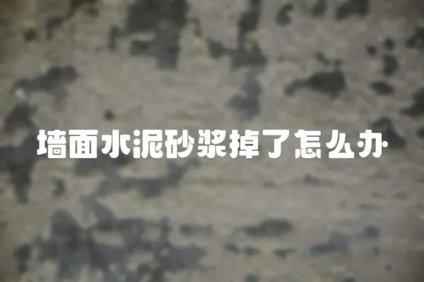 墻面水泥砂漿掉了怎么辦