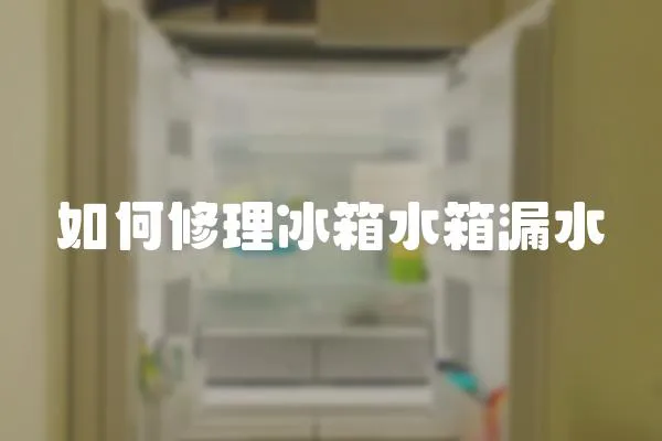 如何修理冰箱水箱漏水