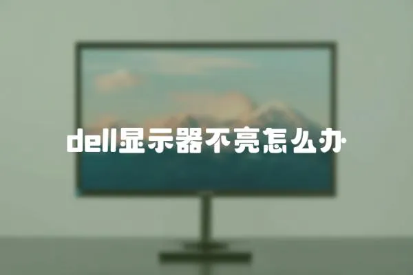 dell显示器不亮怎么办