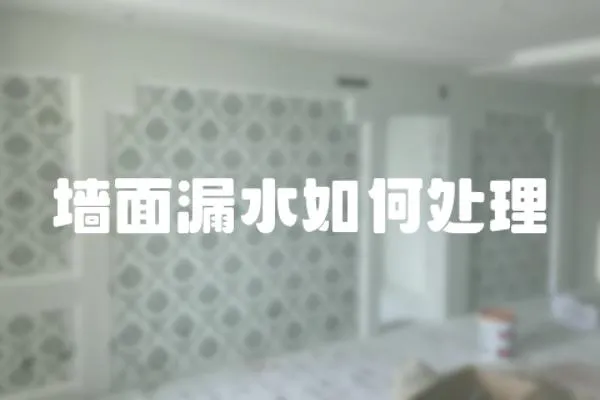 墻面漏水如何處理