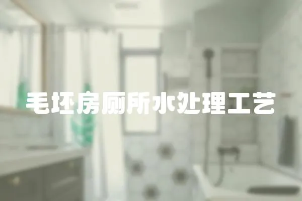 毛坯房廁所水處理工藝