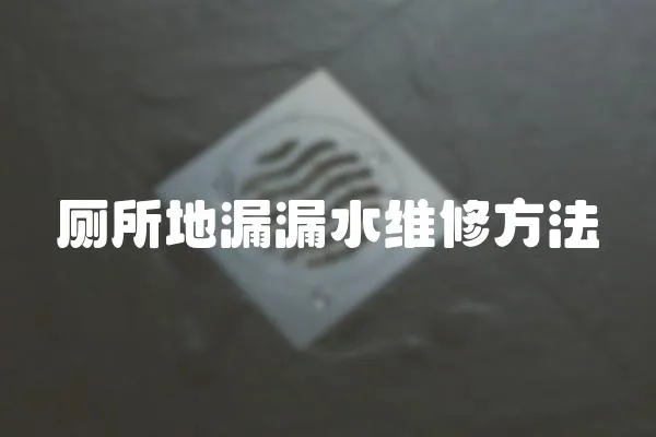 廁所地漏漏水維修方法