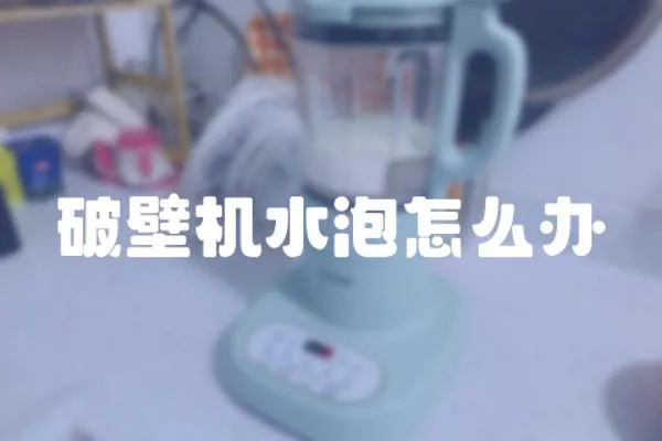 破壁機水泡怎么辦
