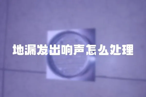 地漏發出響聲怎么處理