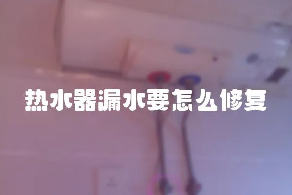 熱水器漏水要怎么修復