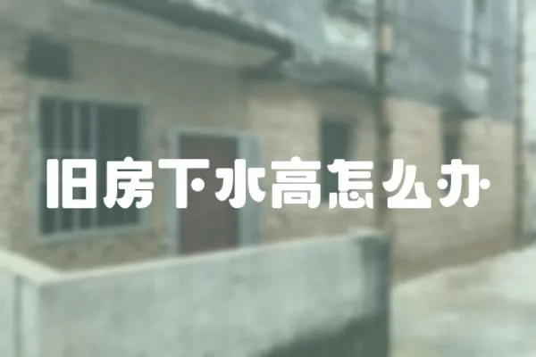 舊房下水高怎么辦