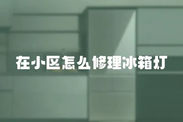 在小區怎么修理冰箱燈