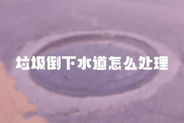 垃圾倒下水道怎么處理