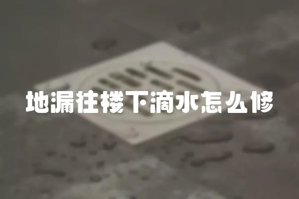 地漏往樓下滴水怎么修