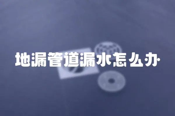 地漏管道漏水怎么辦